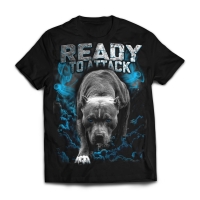 Zdjęcie produktu  Koszulka Pies ready to attack czarna pitbull